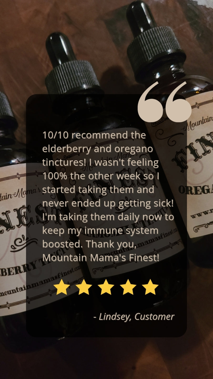 Wellness Bundle Trio with Elderberry, Oregano, and Chamomile Tinctures. Battle those pesky bugs this new year of cold and flu season!
